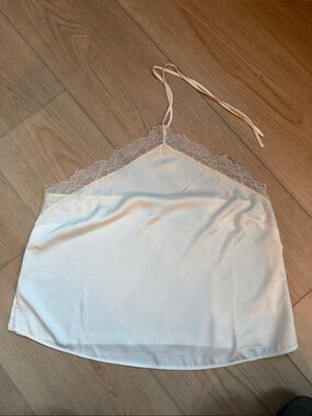 Women's Lace-Trim Satin Camisole - White